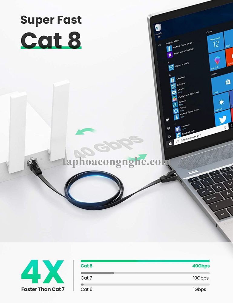 Ugreen 10983 5M CAT8 U-FTP 2000Mhz 30AWG cáp mạng màu đen NW134 30010983